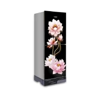 VISION Glass Door Refrigerator RE-142 Liter Lotus Flower Top Mount