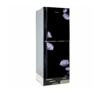 VISION Glass Door Refrigerator RE-200L Mirror Purple Flower Top Mount