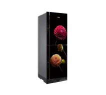 VISION Glass Door Refrigerator RE-330 Liter Maroon Daisy Bottom Mount
