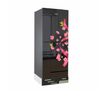 VISION Glass Door Refrigerator RE-217 Liter Mirror Red Ribbon Top Mount