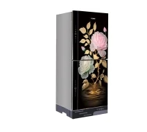 VISION Glass Door Top Mount Refrigerator RE-242 Liter Golden Peony Flower