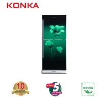 KONKA Refrigerator-KRB-190GB-3D Green Lily-2-Door, Bottom Freezer (190 Ltr)